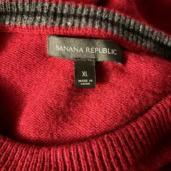 Banana Republic Men’s Merino Wool Blend Crew Neck Burgundy Sweater Size XL - Picture 3 of 4